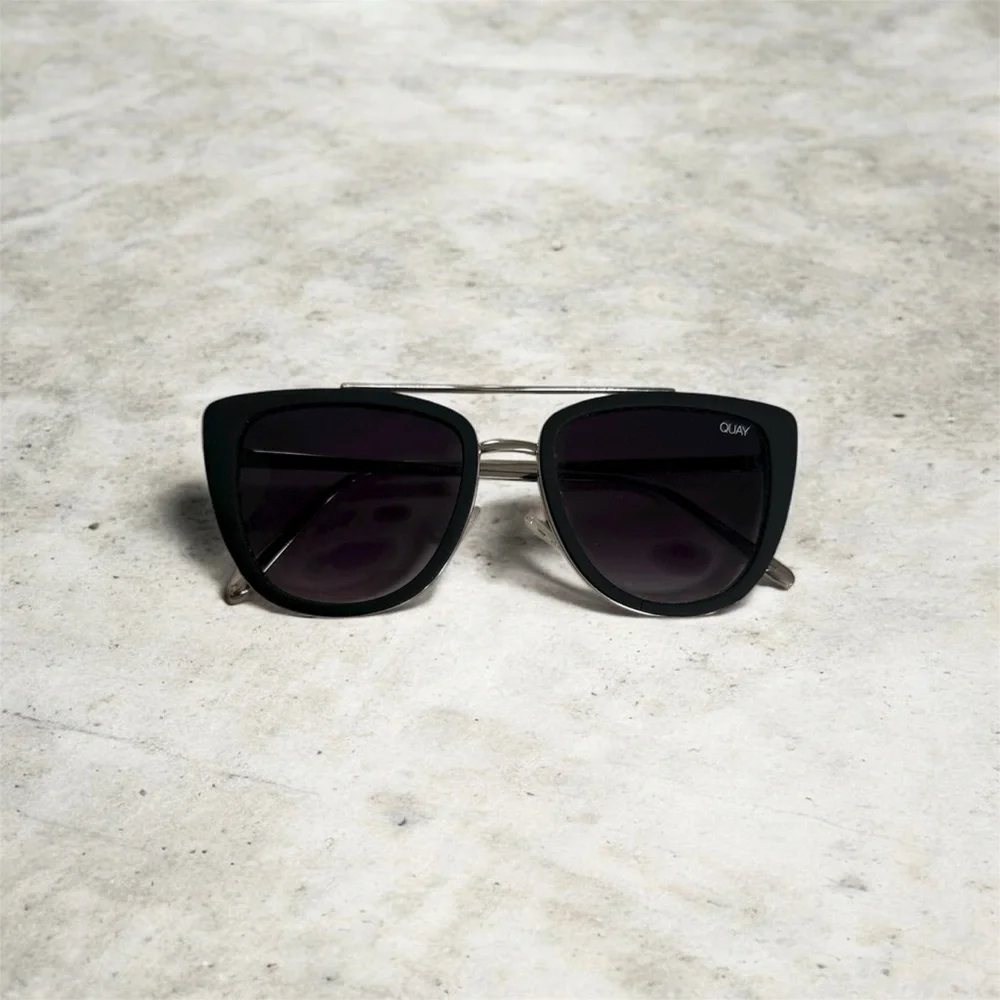 Quay Australia Black Cat-Eye Sunglasses